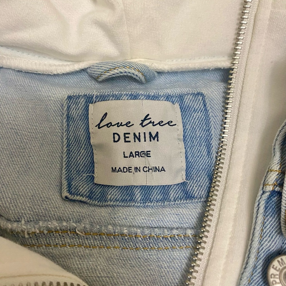 Love Tree Denim Sweatshirt Hooded Jacket - Picture 4 of 6